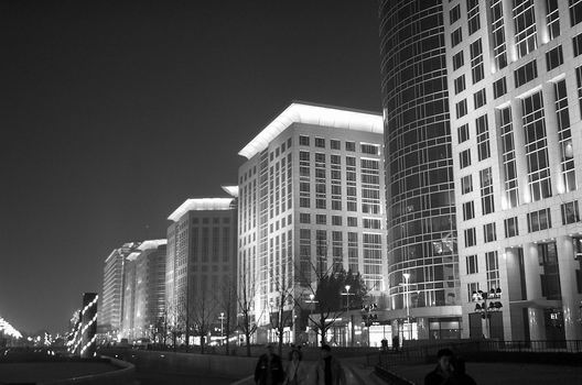 Oriental Plaza at night. Oriental Plaza is in the inner ring of Beijing very close to the Tian'anmen square.