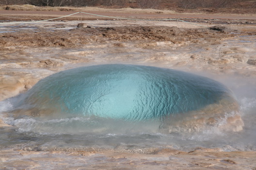 Strokkur just about to explode - 2008