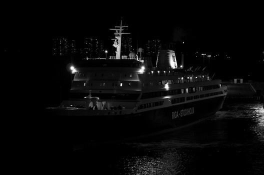 It is hard to read from the side of the ship, but this is ferry sailing to Riga in Latvia. The pictures is taken from a quite similar ship. The Talllink ship which goes to Tallinn was host for my night.